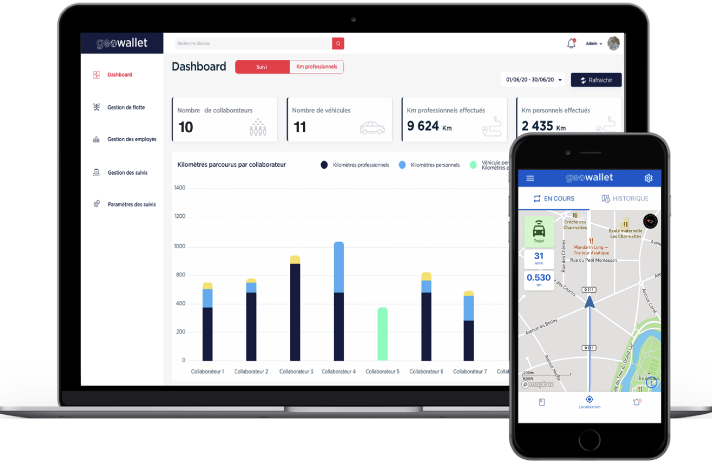 Geowallet — Web dashboard